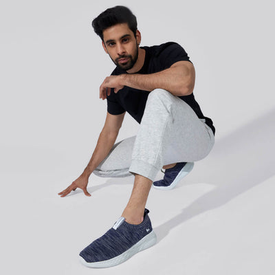 Melange Slip Ons : Navy