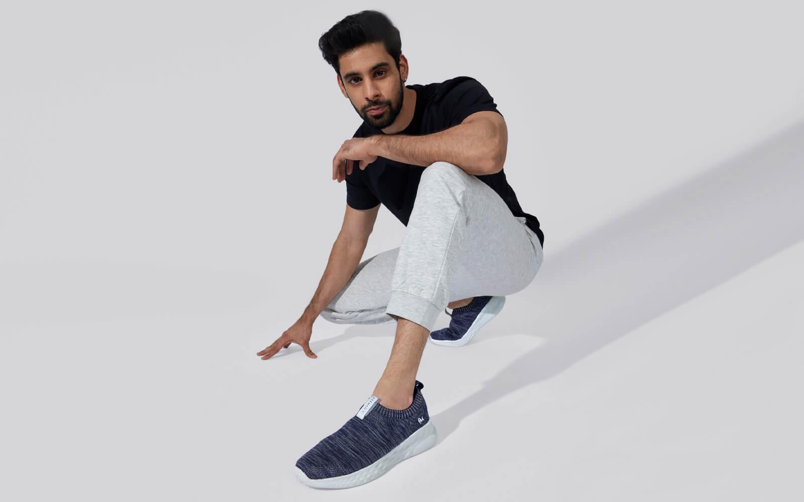 Melange Slip Ons : Navy