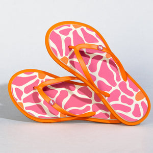 Printed Flip Flops : Pink