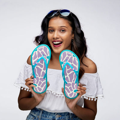Printed Flip Flops : Lavender