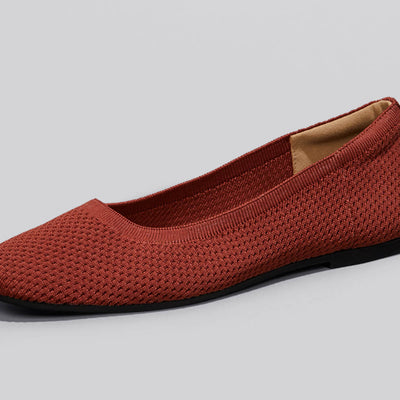 Plush Square Flats : Burgundy