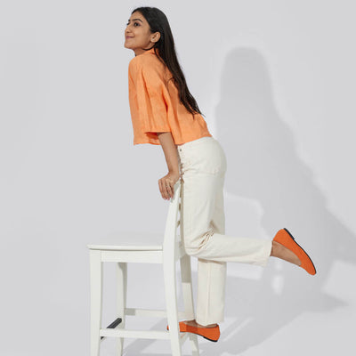 Plush Square Flats : Apricot