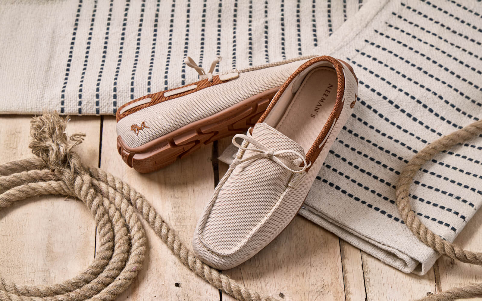 ReLive Knit Boat Loafers : Beige