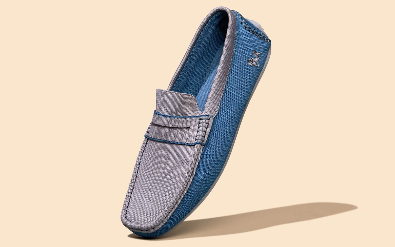 ReLive Knit Color Block Loafers : Blue/Grey