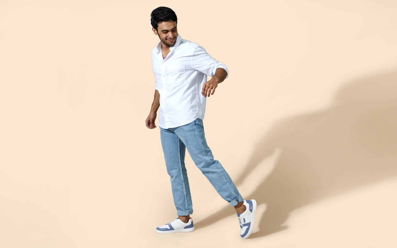 Retro Slick Sneakers : Blue and White