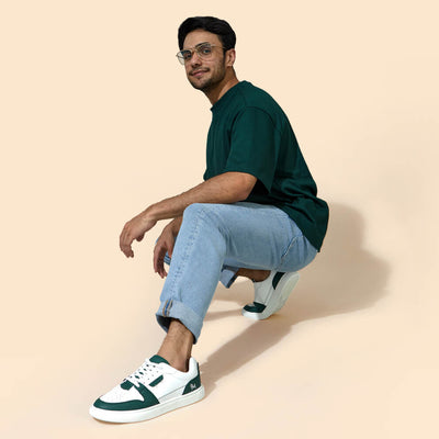 Retro Slick Sneakers : Green and White