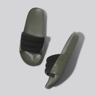 Squooshy Slides for Men : Olive-Black