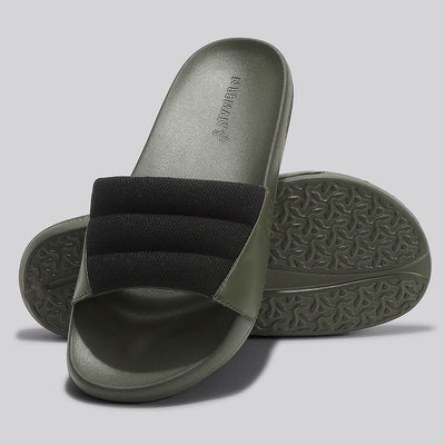 Squooshy Slides for Men : Olive-Black