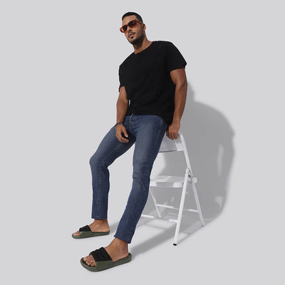 Squooshy Slides for Men : Olive-Black