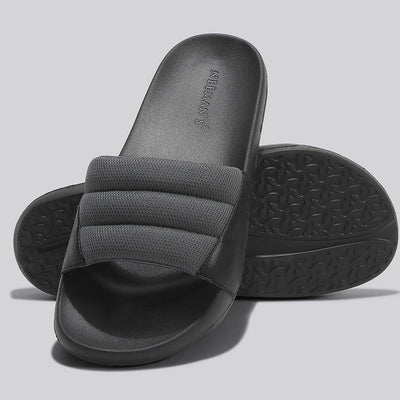 Squooshy Slides for Men : Grey-Black