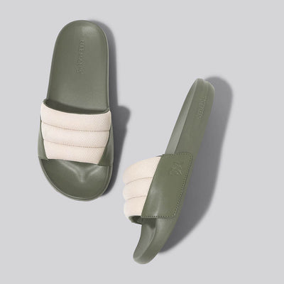 Squooshy Slides for Women : Olive-Beige