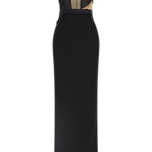 Nensi Dojaka Corsetted Draped Maxi Dress