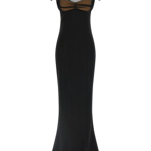 Nensi Dojaka Draped Padded Cup Maxi Dress