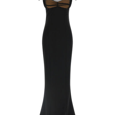 Nensi Dojaka Draped Padded Cup Maxi Dress