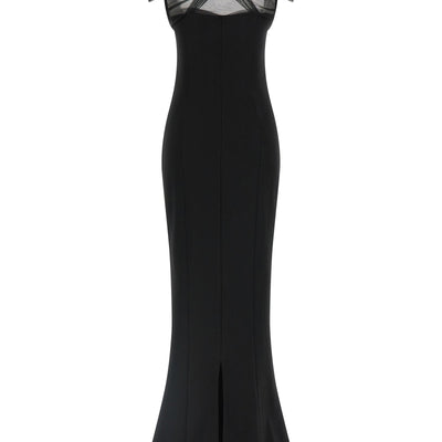 Nensi Dojaka Draped Padded Cup Maxi Dress