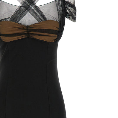 Nensi Dojaka Draped Padded Cup Maxi Dress