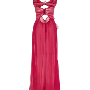 Nensi Dojaka Frilled Gown With Cutouts Dress