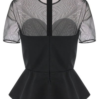 Nensi Dojaka Tailored Bustier With Sheer Neckline Top