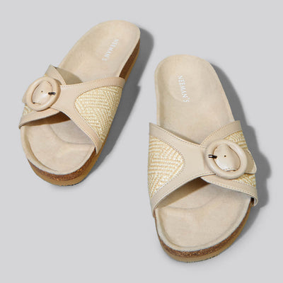 Boheme Chic Slides : Beige