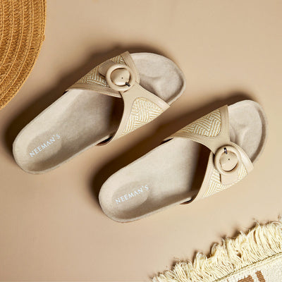 Boheme Chic Slides : Beige
