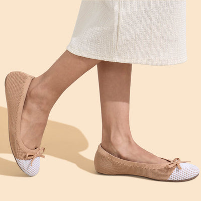 Ballet Flats For Women : Beige-Ivory
