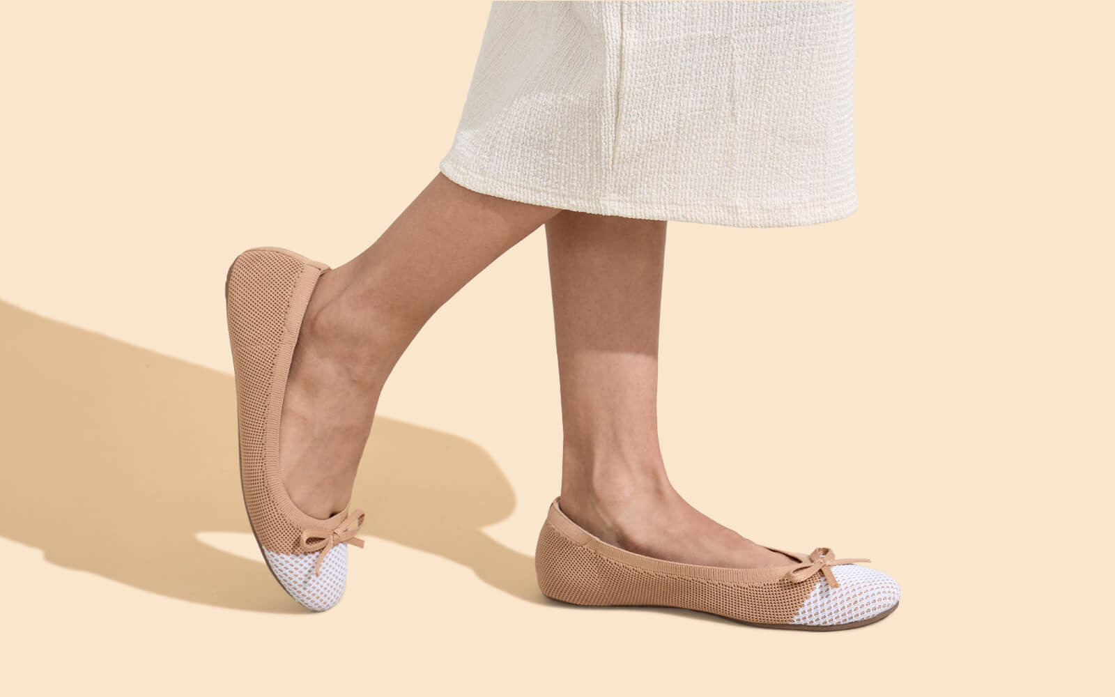 Ballet Flats For Women : Beige-Ivory