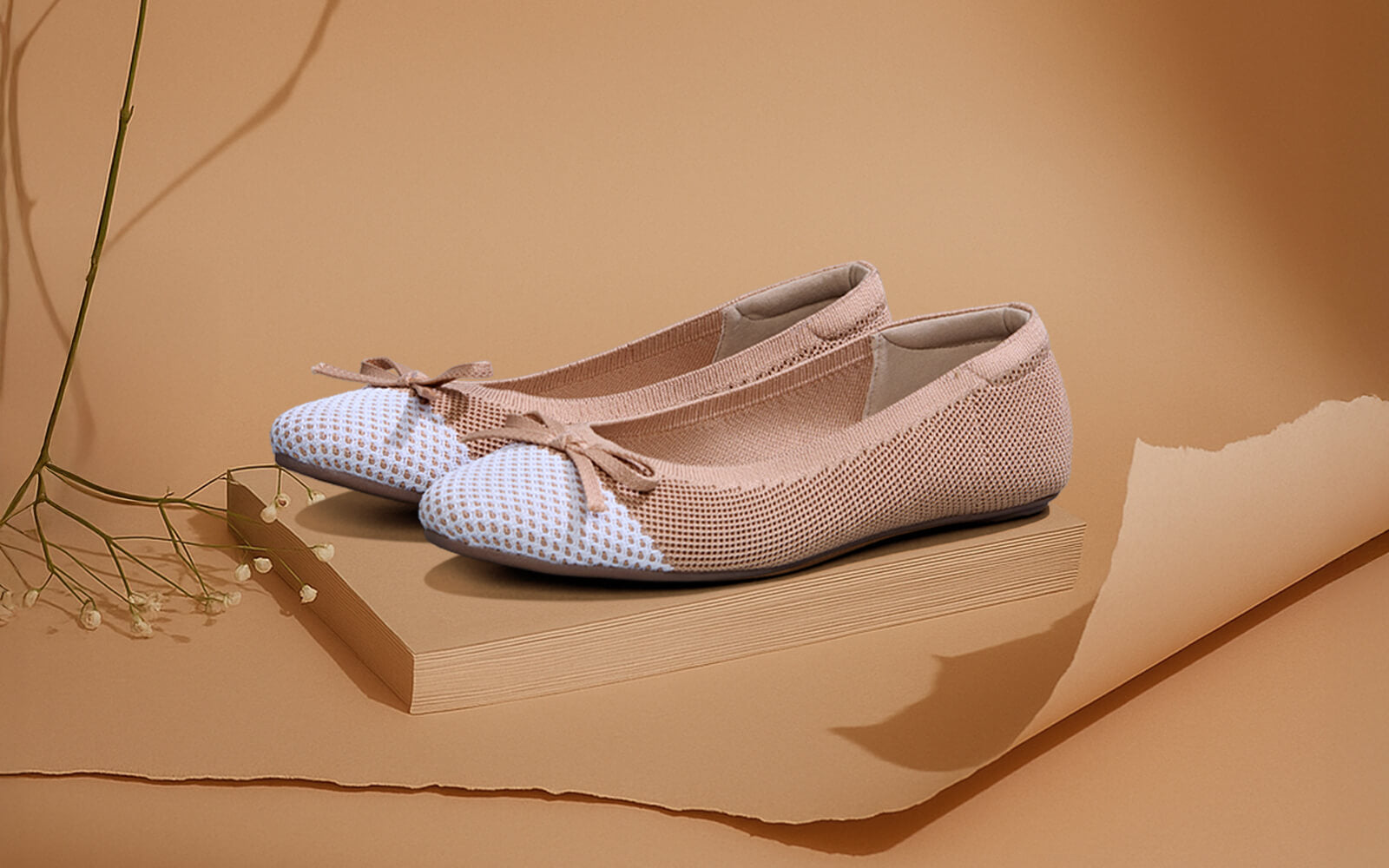 Ballet Flats For Women : Beige-Ivory