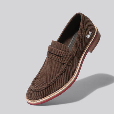 Block Heel Loafers : Brown