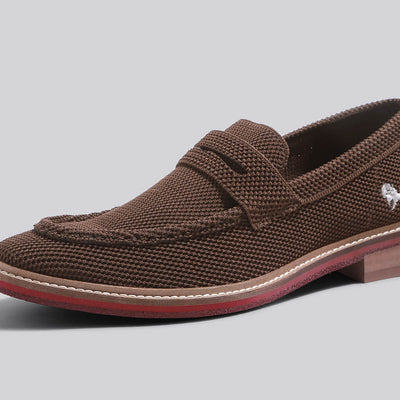 Block Heel Loafers : Brown