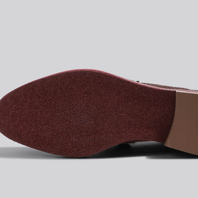 Block Heel Loafers : Brown