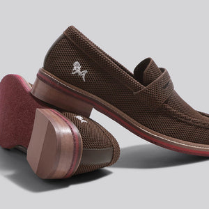 Block Heel Loafers : Brown