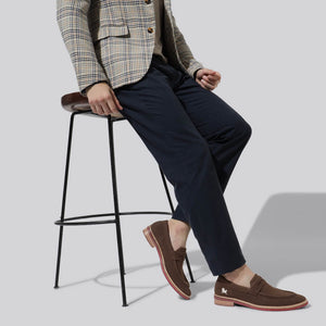 Block Heel Loafers : Brown