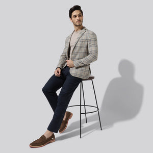 Block Heel Loafers : Brown