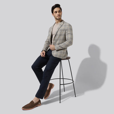 Block Heel Loafers : Brown
