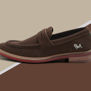 Block Heel Loafers : Brown
