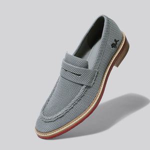 Block Heel Loafers : Grey