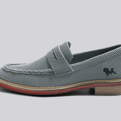 Block Heel Loafers : Grey