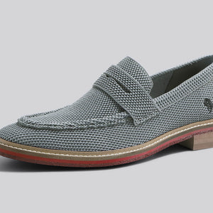 Block Heel Loafers : Grey