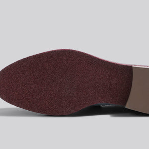 Block Heel Loafers : Grey