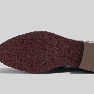 Block Heel Loafers : Grey