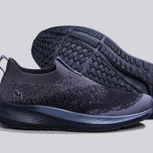 Blend Knit Slip Ons : Black-Grey