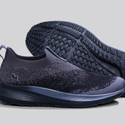 Blend Knit Slip Ons : Black-Grey