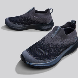 Blend Knit Slip Ons : Black-Grey