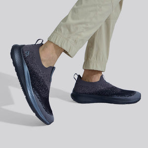 Blend Knit Slip Ons : Black-Grey