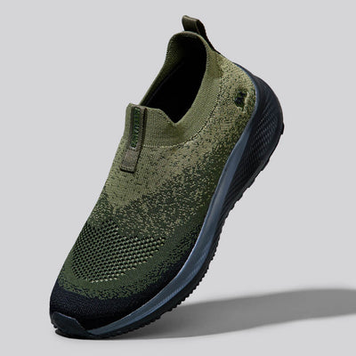 Blend Knit Slip Ons : Olive-Black