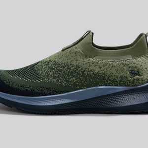 Blend Knit Slip Ons : Olive-Black