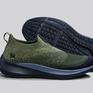 Blend Knit Slip Ons : Olive-Black