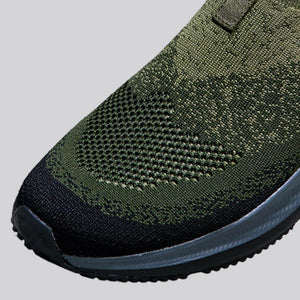 Blend Knit Slip Ons : Olive-Black
