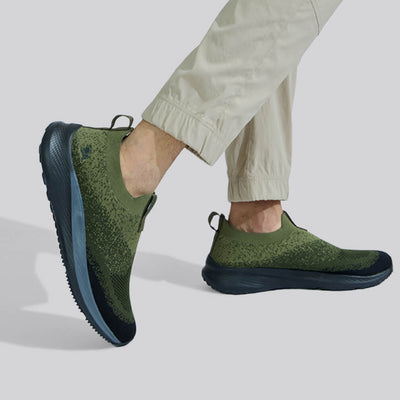 Blend Knit Slip Ons : Olive-Black