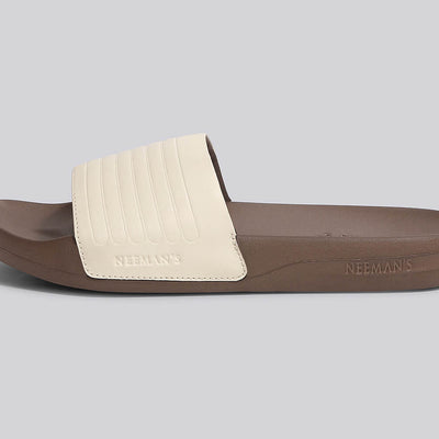 FootBed Slides for Men : Ivory Brown
